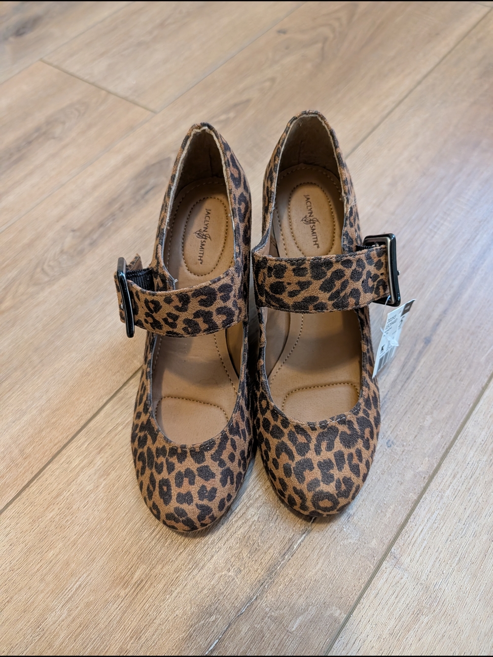 Jaclyn Smith Leopard-Print Mary Jane Pumps in Brown